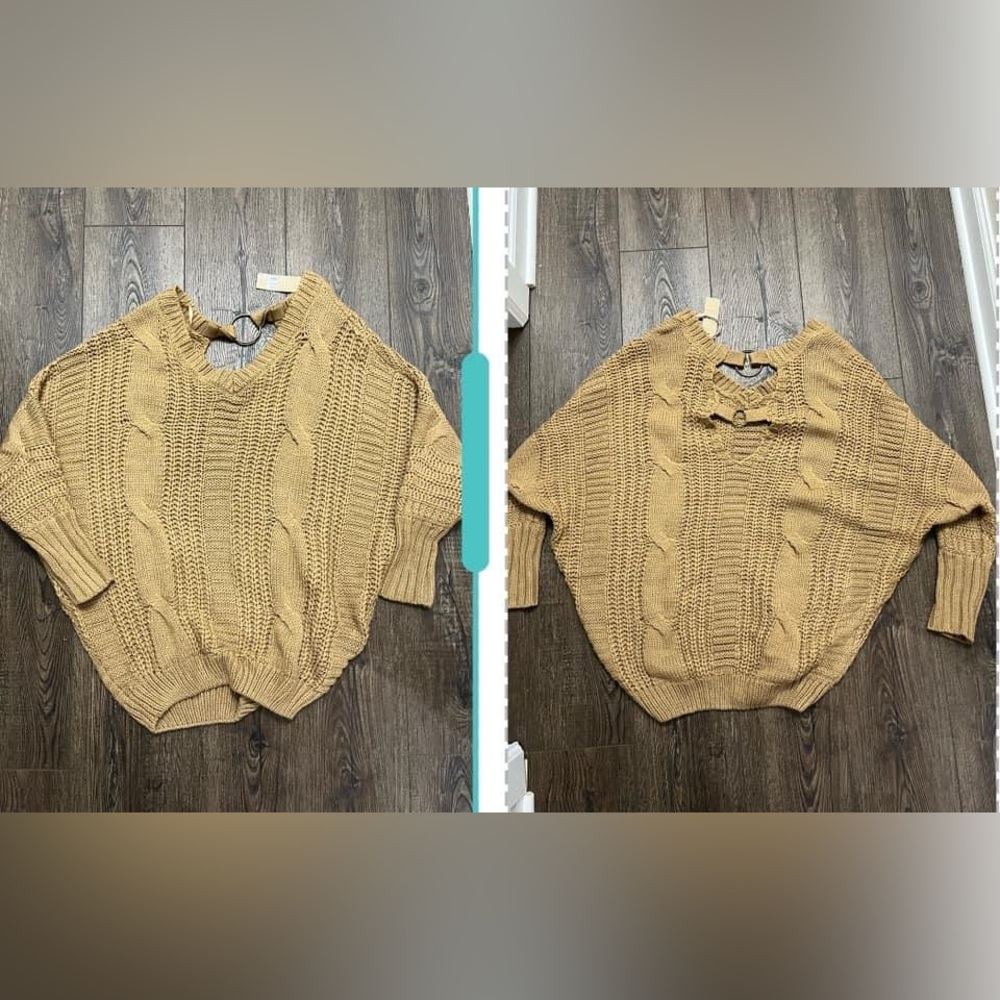Buckle sweater tan/brown size medium brand new with tags